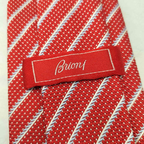 ブリオーニ BRIONI イタリア製 HAND MADE ストライプ 総柄 トラッド シルク ネクタイ メンズ